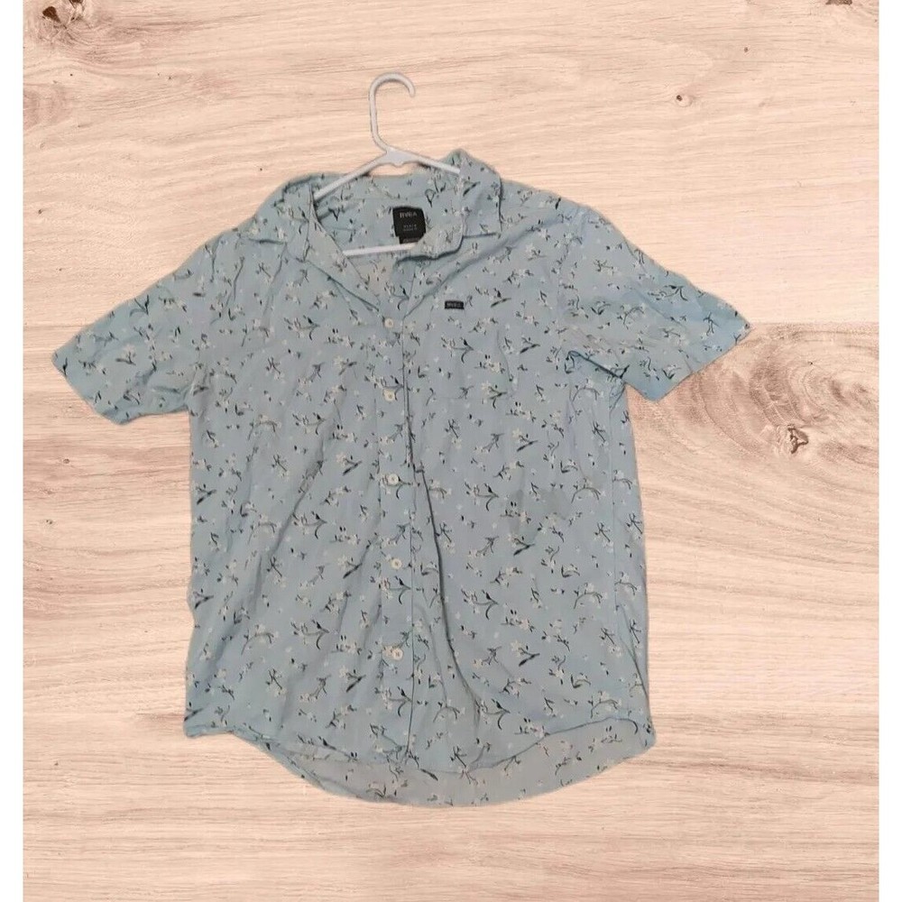 RVCA Men's Floral Short Sleeve Button Down Shirt Casual Sunday Shirt